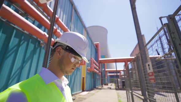 Engineer working. Engineer working in power plant.