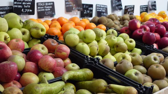 Fresh Fruits and Vegetables on Supermarket