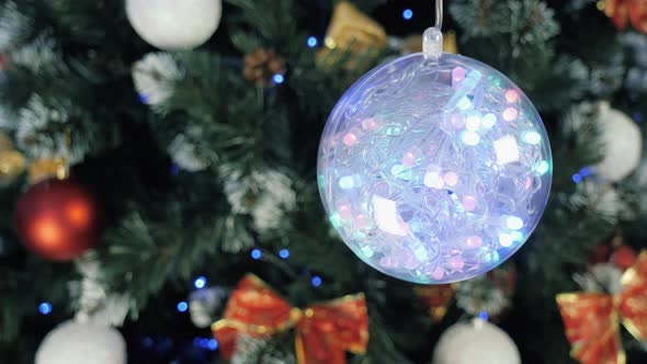 Christmas Tree with Colorful Baubles