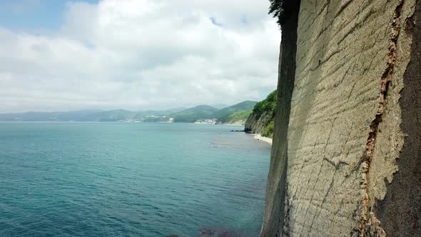 Drone View of Rocks Nature Sea and Water Skala Kiseleva is a Natural Monument on the Territory of