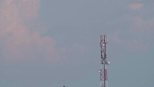 5 G Antena Tower Clouds Timelapse