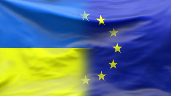 Europe and Ukraine flag background