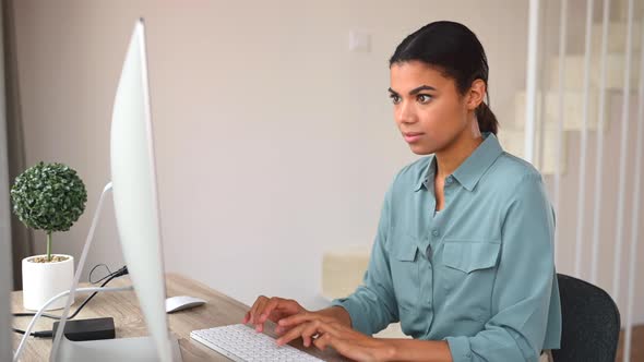 African American Female Student Rejoicing