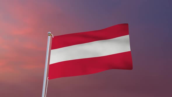 Flag Of Austria Waving