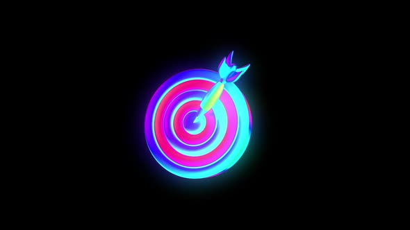 3D Target Marketing Psychedelic Animation for Colorful NFT