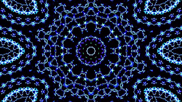 Bright abstract light governing blue color, kaleidoscope