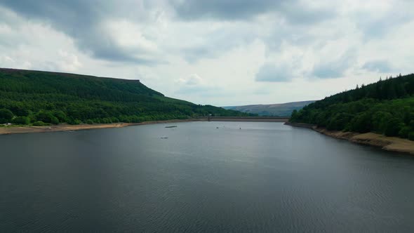 Ladybower Reservoir at Peak District National Park  Aerial View  Travel Photography