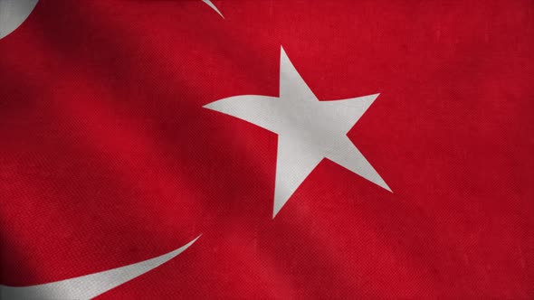 Turkish Flag As Background Turkey Flag in Slow Motion Animation Waving in the Wind Realistic