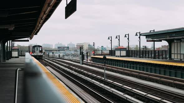 Railway Station. Arrival Of The Train. New York.