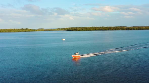 Aerial view of Pumicestone Passage, Queensland, Australia.