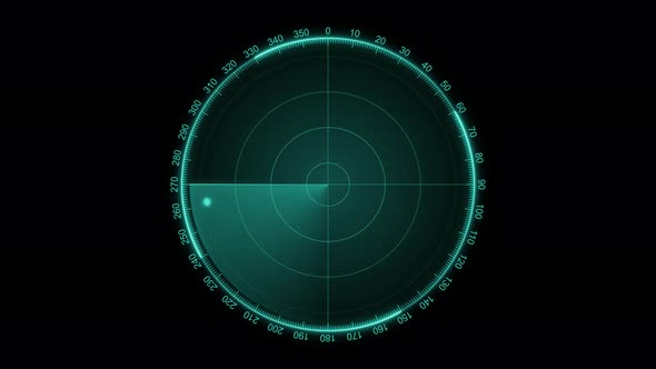 Radar Hud Animation On Black Background