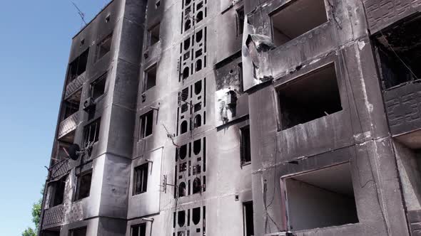 Borodyanka Ukraine  a Destroyed Building During the War Bucha District