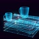 Stack Of Books And Mugs Hologram Rotating 4k - VideoHive Item for Sale