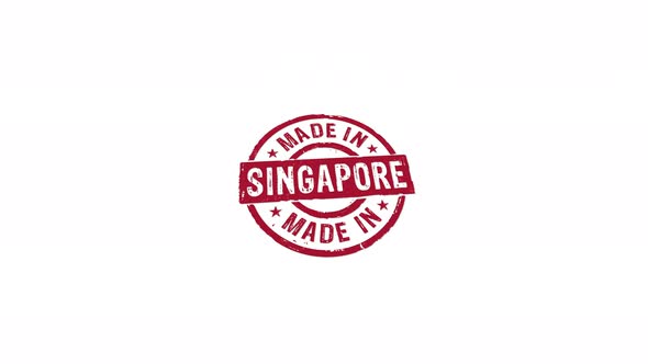 Made in Singapore stamp and stamping isolated