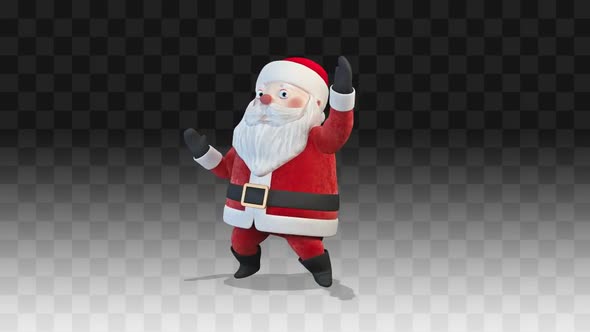 Santa Claus Dancing A Funny Dance Around Him