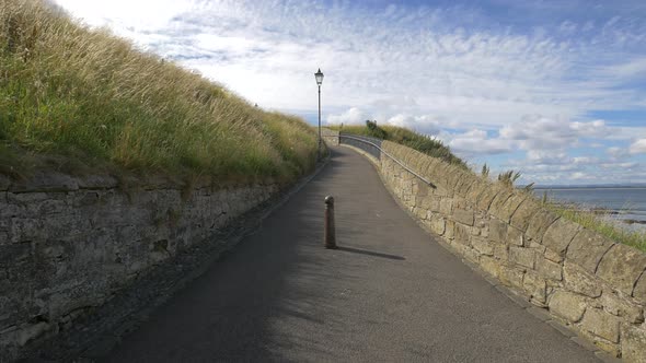 A paved alley on a hill