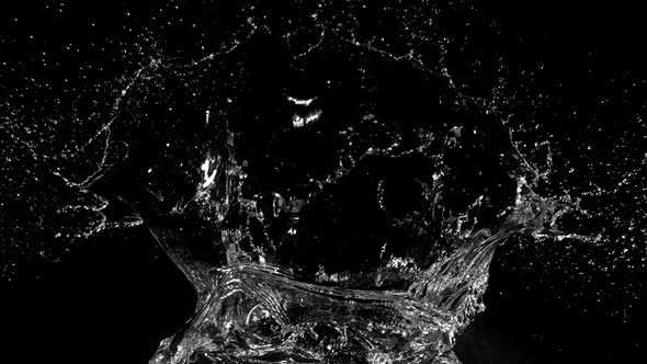 Super Slow Motion Shot of Water Splash at 1000Fps Isolated on Black Background