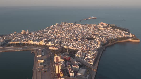 Aerial view of buildings in Cadiz