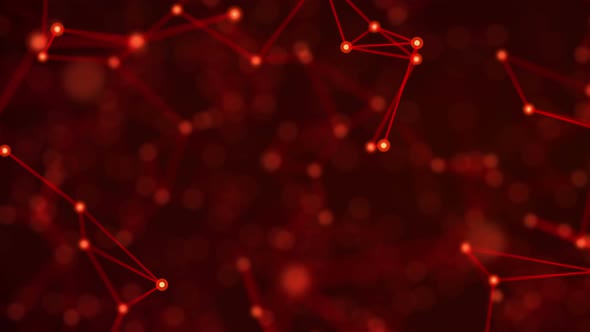 Abstract Red Digital Internet Social Network Background 4K alt