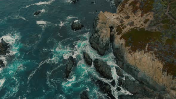 Rocky Coastline Of The Sea View From a Drone