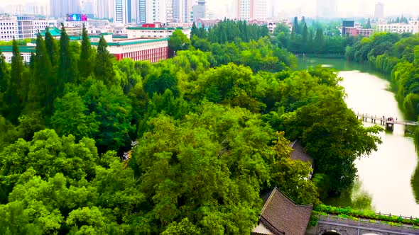 Park In China With Classic Building