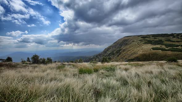 Beautiful nature of the Czech republic.View from the hill on a beautiful sky.Time lapse Czech nature