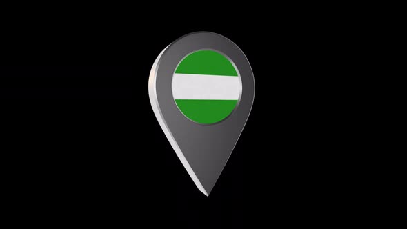 3d Animation Map Navigation Pointer With Flag Of Rotterdam (Netherlands) With Alpha Channel - 2K