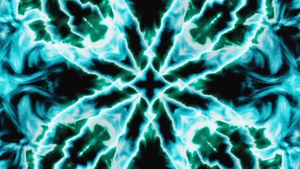 Abstract Blue Fire Flower Vj Loop Animation