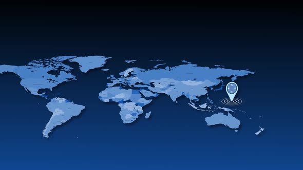 Micronesia Location Tracking Animation On Earth Map