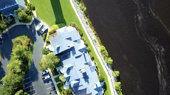 Aerial view of intercoastal marina in South Carolina.