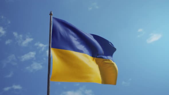 Ukrainian Flag Against the Sky