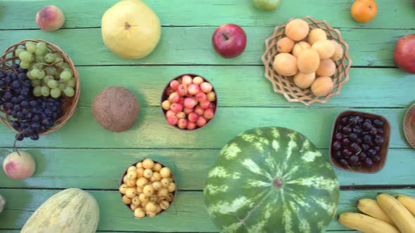 Fruits on Green Ecological Background