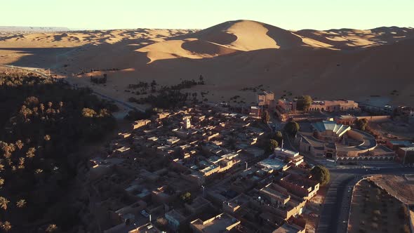 Aerial View Of The Authentic Ancient Taghit In The Sahara Desert, Algeria