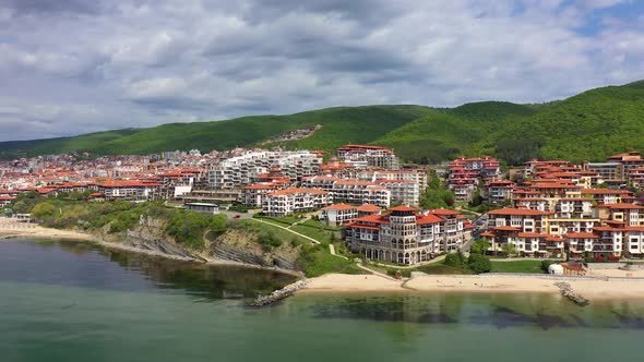 Aerial view to a sea resort St. Vlas on the Black Sea, Bulgaria