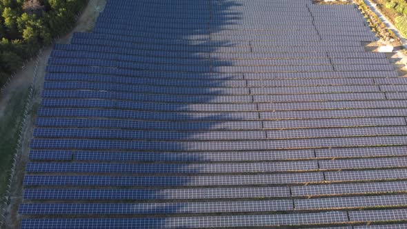 Aerial View of a Solar Farm on the Field