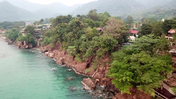 Green Chang Island is Covered in Smoke From a Fire