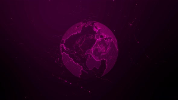 Pink Color Digital Earth Animation