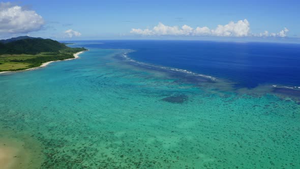 Aerial View of Tropical Lagoon of Ishigaki Island