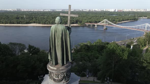 Kyiv, Ukraine: Monument To Volodymyr the Great, Aerial View