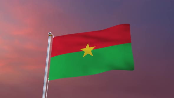 Flag Of Burkina Faso Waving 4k