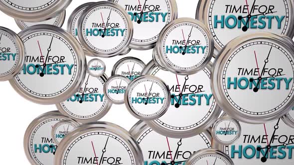 Time For Honesty Truth Sincerity Clocks 3d Animation