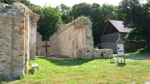 A view of the ruins of the Zobor monastery in Nitra, Slovakia