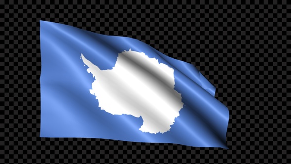 Antarctica Flag Blowing In The Wind