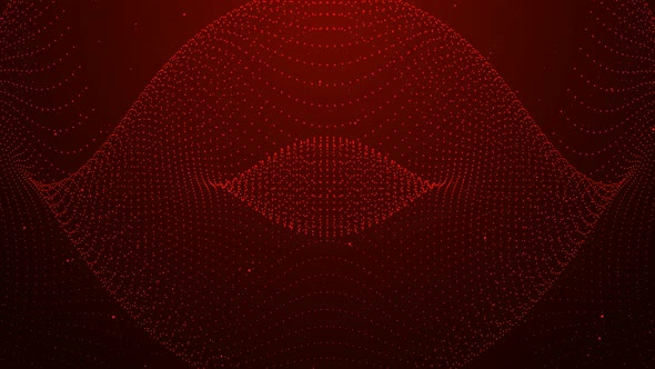 Red Color Background Digital Particle Animation