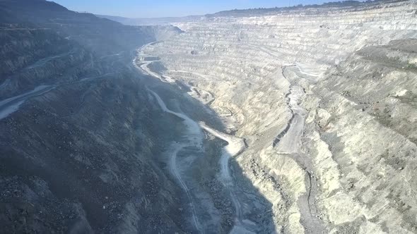 Motion Over Asbestos Pit Canyon Between Sunny Shadow Sides