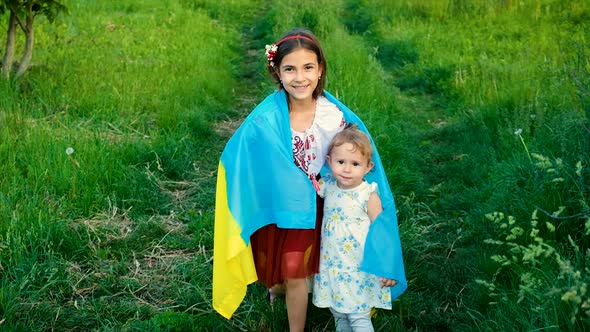 Patriot Child with Ukrainian Flag