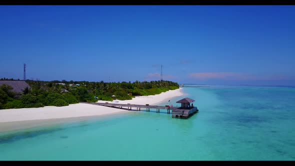 Aerial landscape of beautiful island beach lifestyle by blue sea with white sand background of a pic