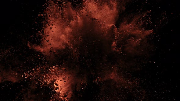 Super Slow Motion Shot of Cocoa Powder Explosion Isolated on Black Background