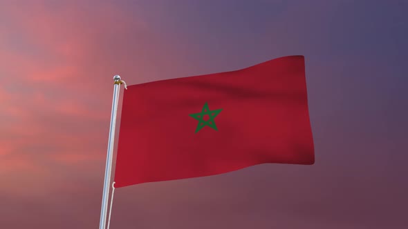 Flag Of Morocco Waving 4k