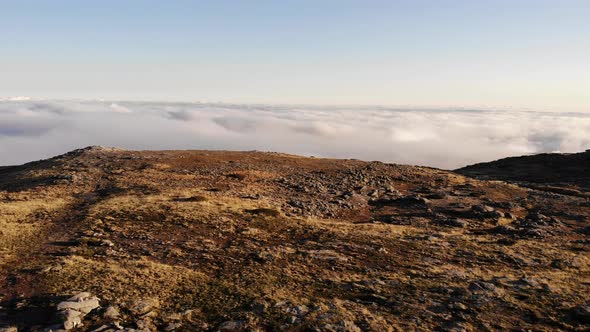 Serra da Estrela in Portugal. Torre Peak. Aerial View